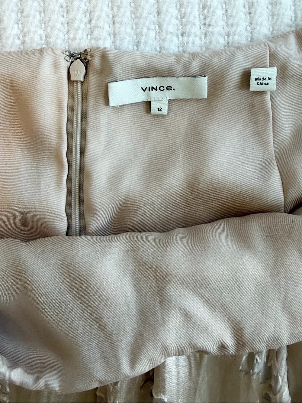 Vince Burnout Silk Asymmetric Drape Midi Skirt in Cream Ivory - Picture 7 of 12